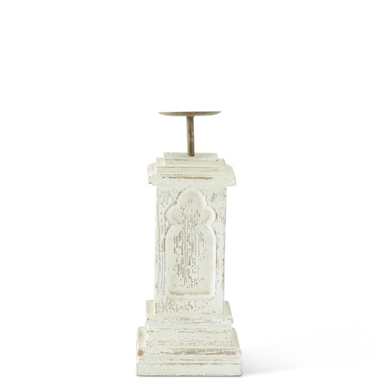 Medium Whitewashed Candleholder