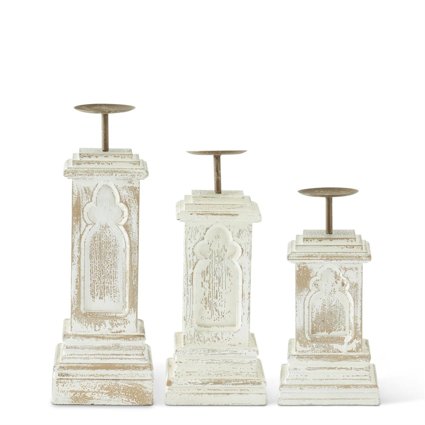 Medium Whitewashed Candleholder