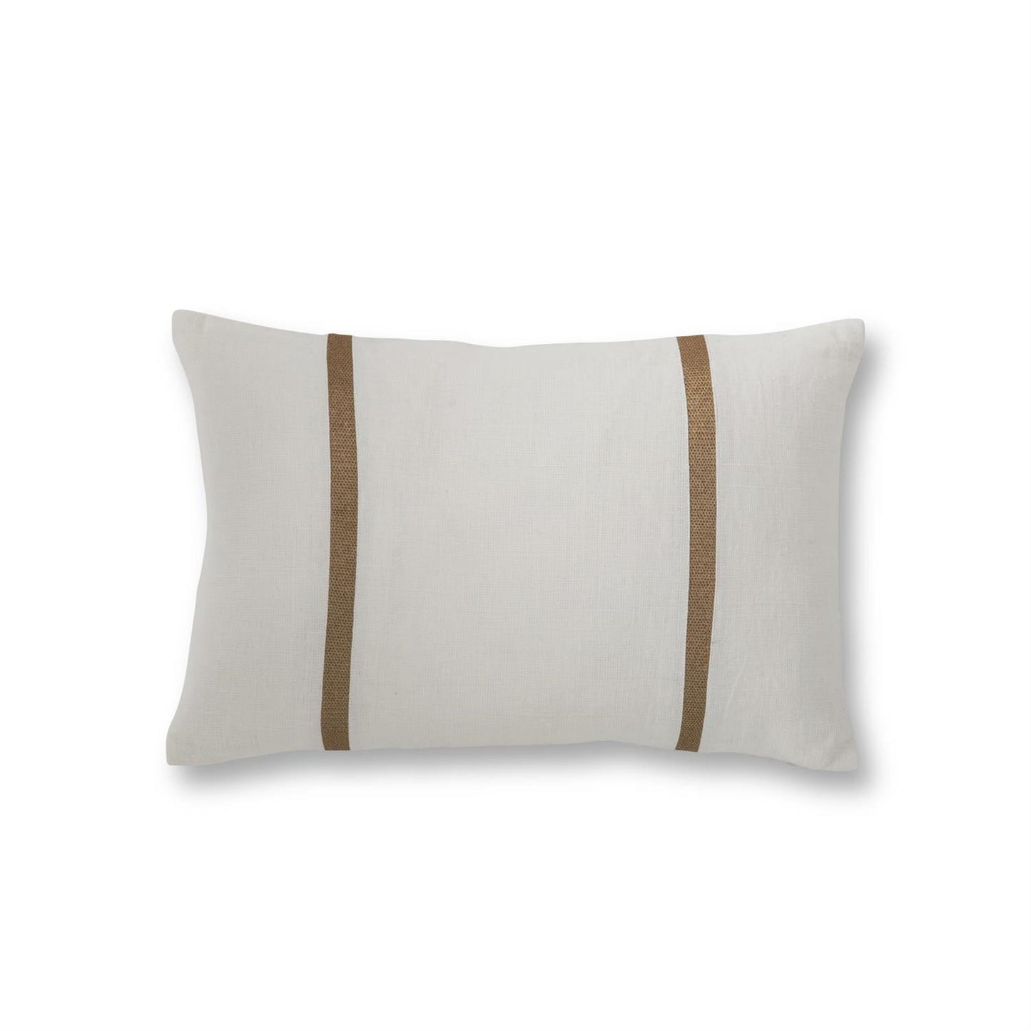 White Linen & Gold Thread Striped Pi