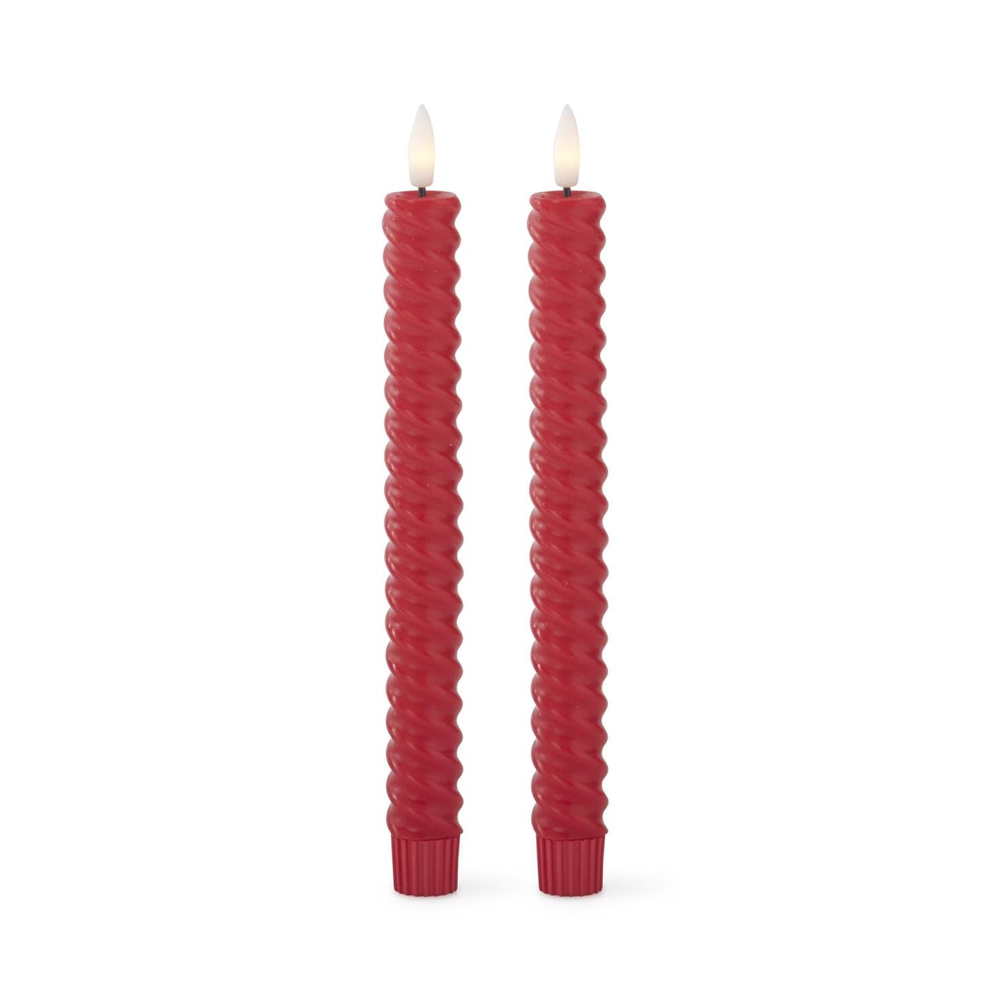 Red Spiral LED Candle with Timer