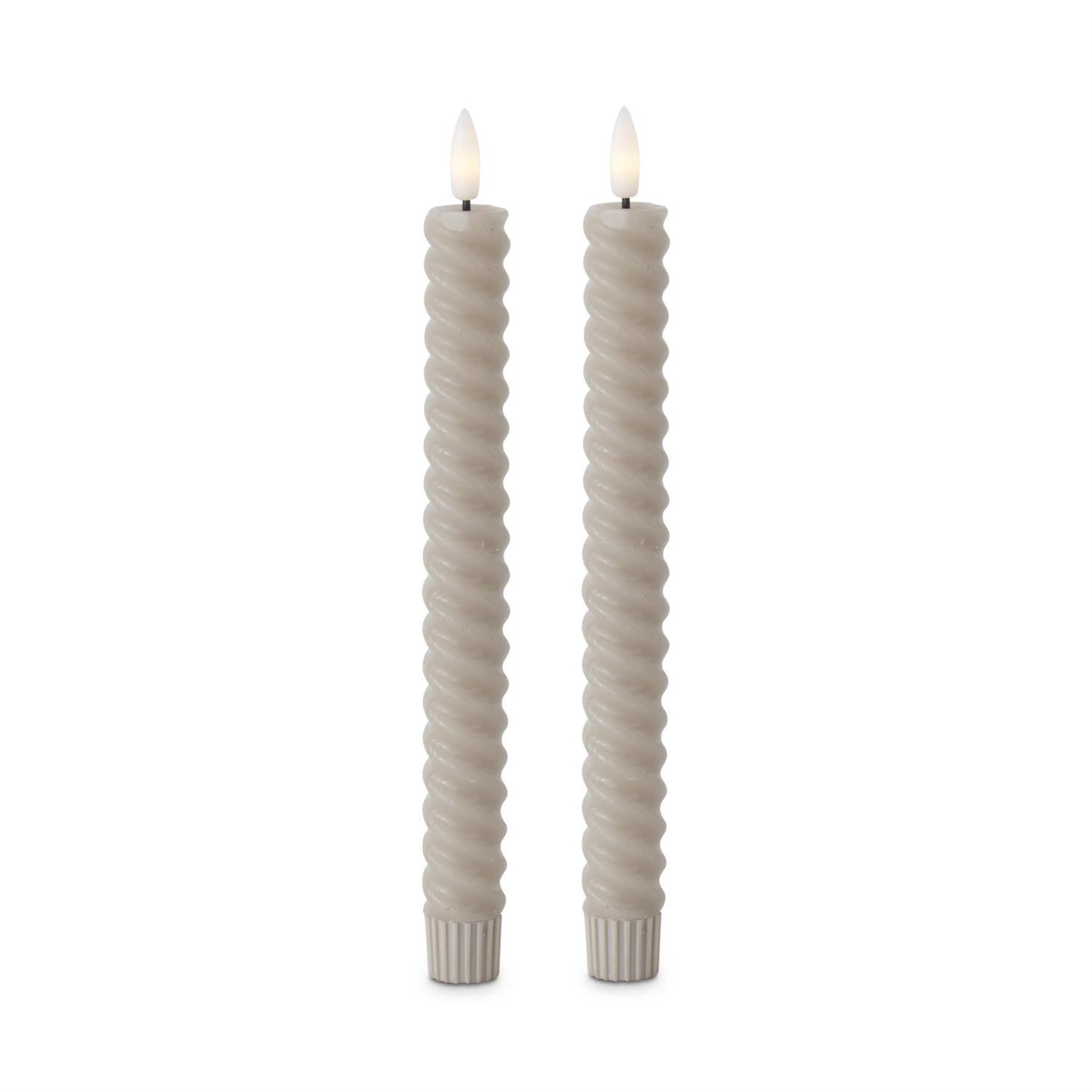 Taupe Spiral LED Candle with Timer