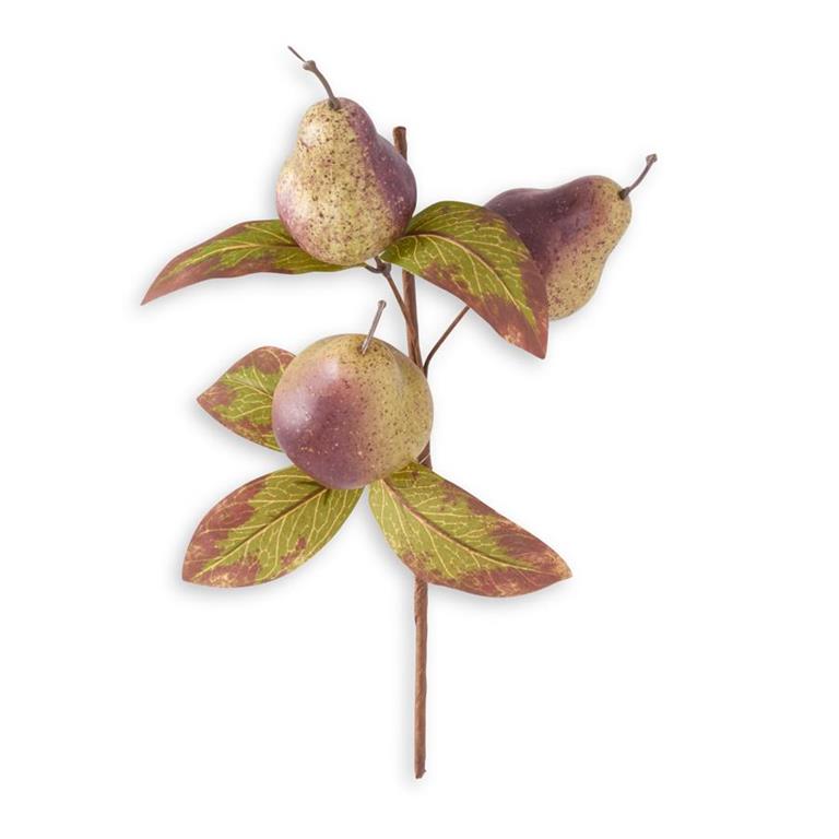 Burgundy & Green Brown & Cream Speckled Pear Pick