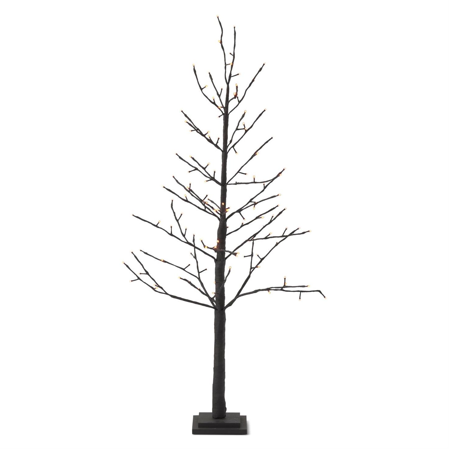 Black with Orange Lights Halloween Twig Tree