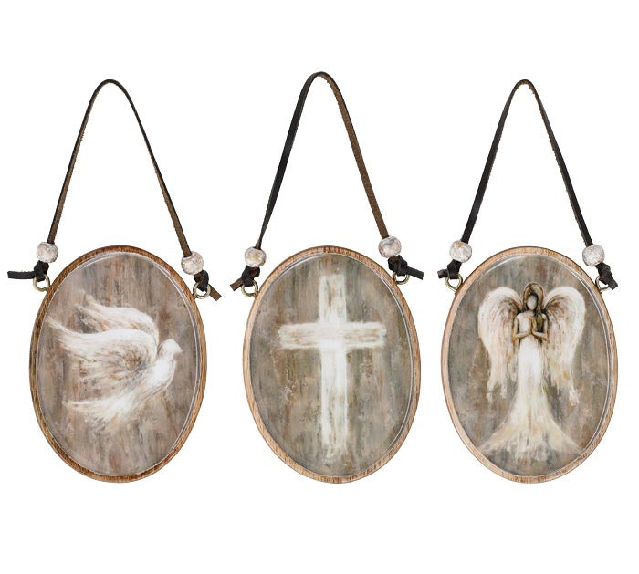 Natural Wood Religious Ornament