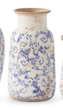 Vintage Blue & White Ceramic Vases
