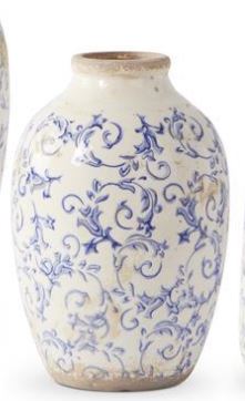Vintage Blue & White Ceramic Vases