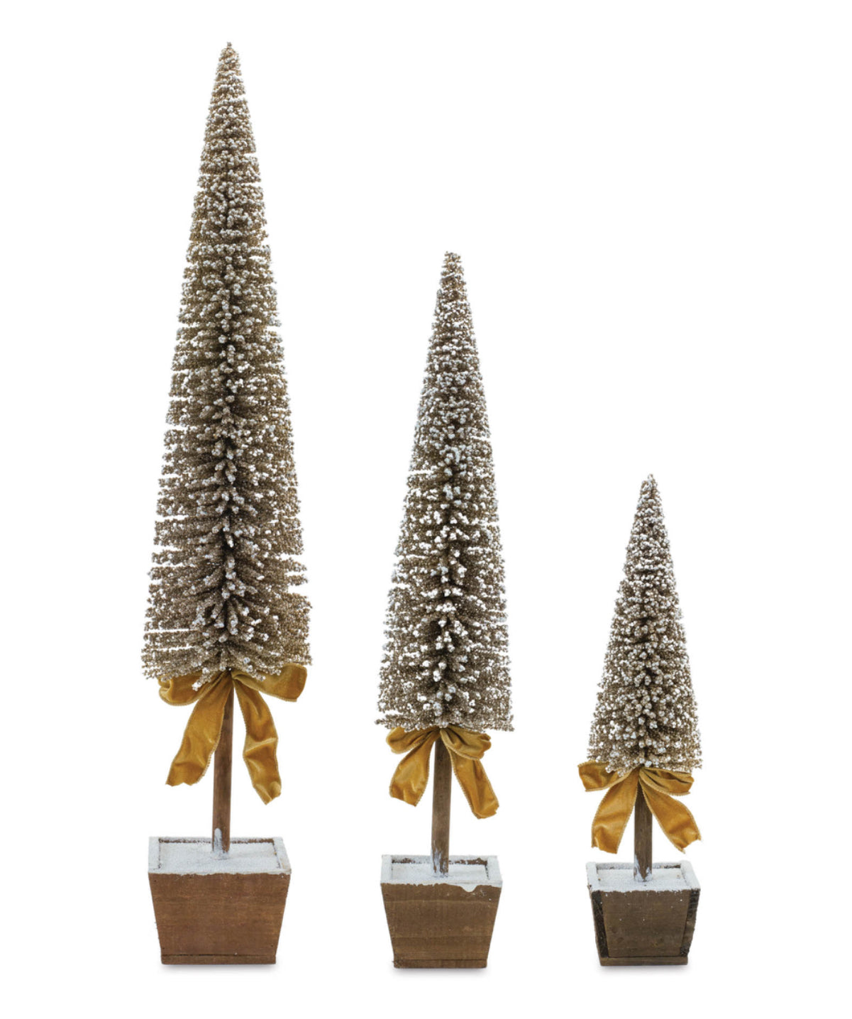 Potted Tree with Gold Bow (Set of 3)