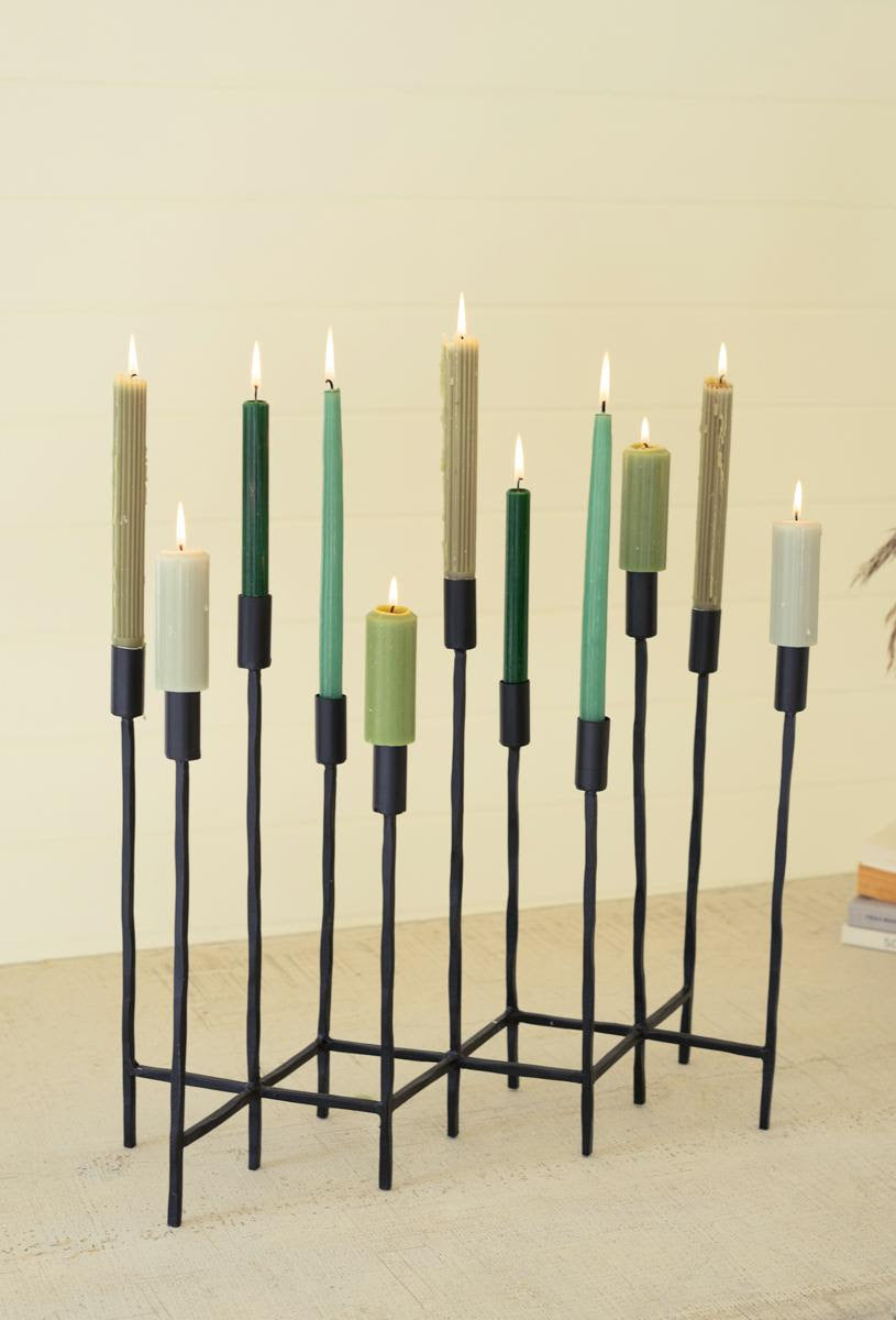 Forged Iron Eleven Taper Candelabra