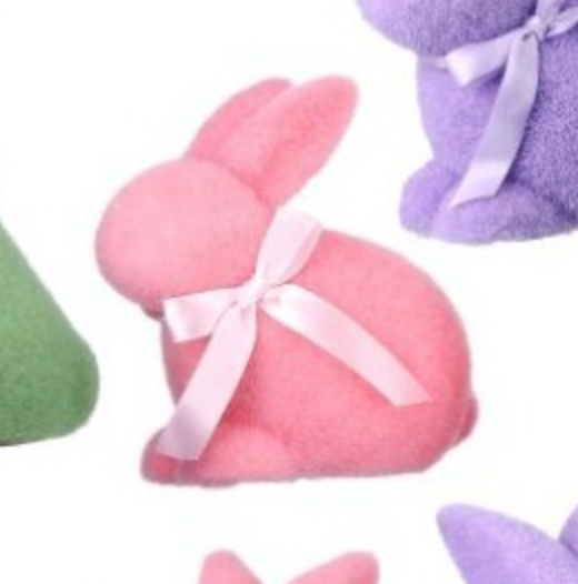 6 - 8.5" Flocked Easter Bunny