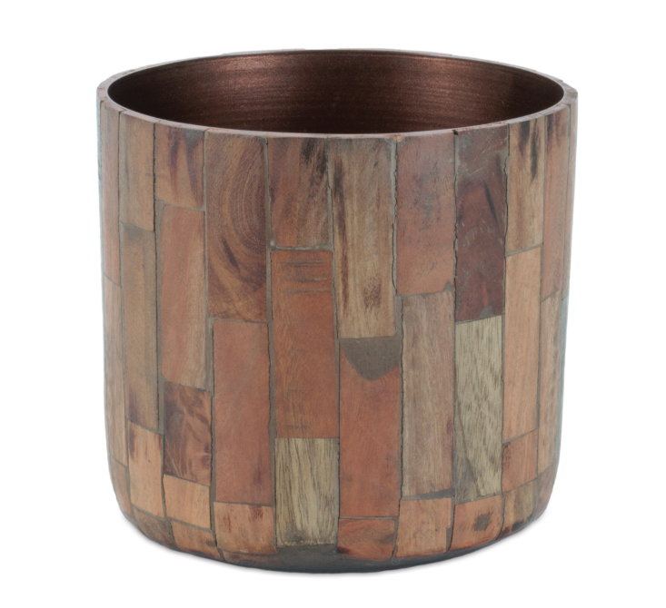 Wood and Iron Tall Planters