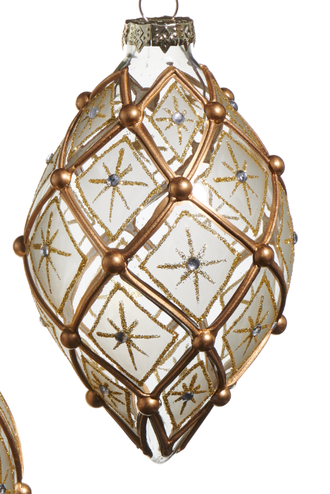 White and gold deco ornament