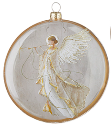 5" Holy Family and Angel Disc Ornament