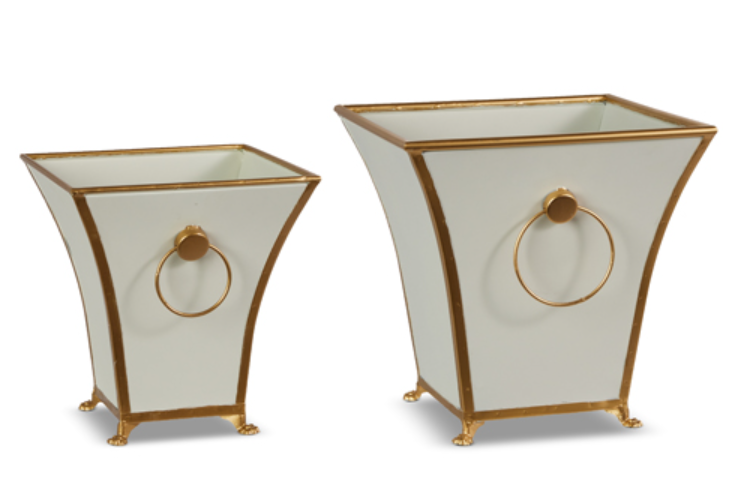 White and Gold Metal Containers