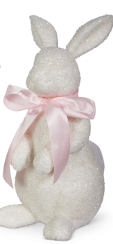 14.5" White Glitter Bunny