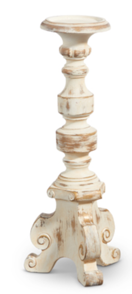 Ivory with Gold Antiquing Candle Holders
