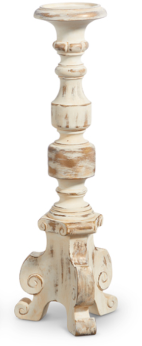 Ivory with Gold Antiquing Candle Holders