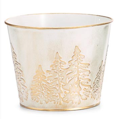 4" EMBOSSED TREES POT COVER