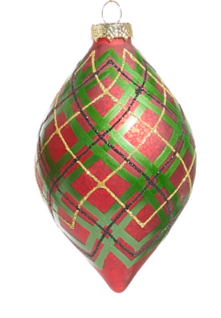 Red Green Plaid Ornament