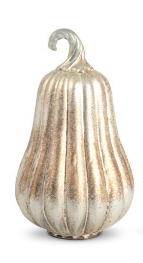 Matte Antiqued Gold Mercury Glass Gourd