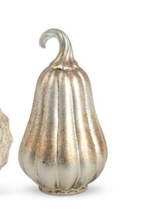 Matte Antiqued Gold Mercury Glass Gourd