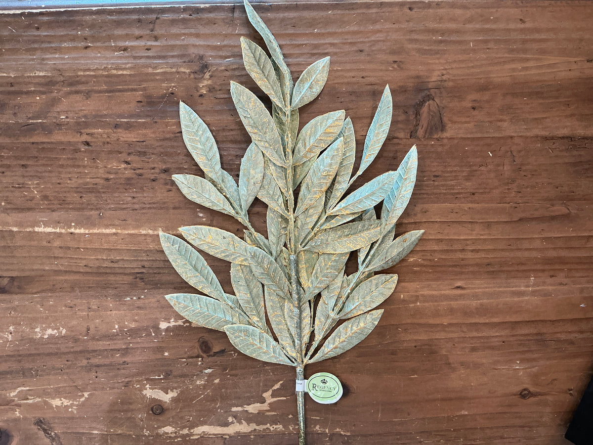 Green/Gold Bay Leaf Spray