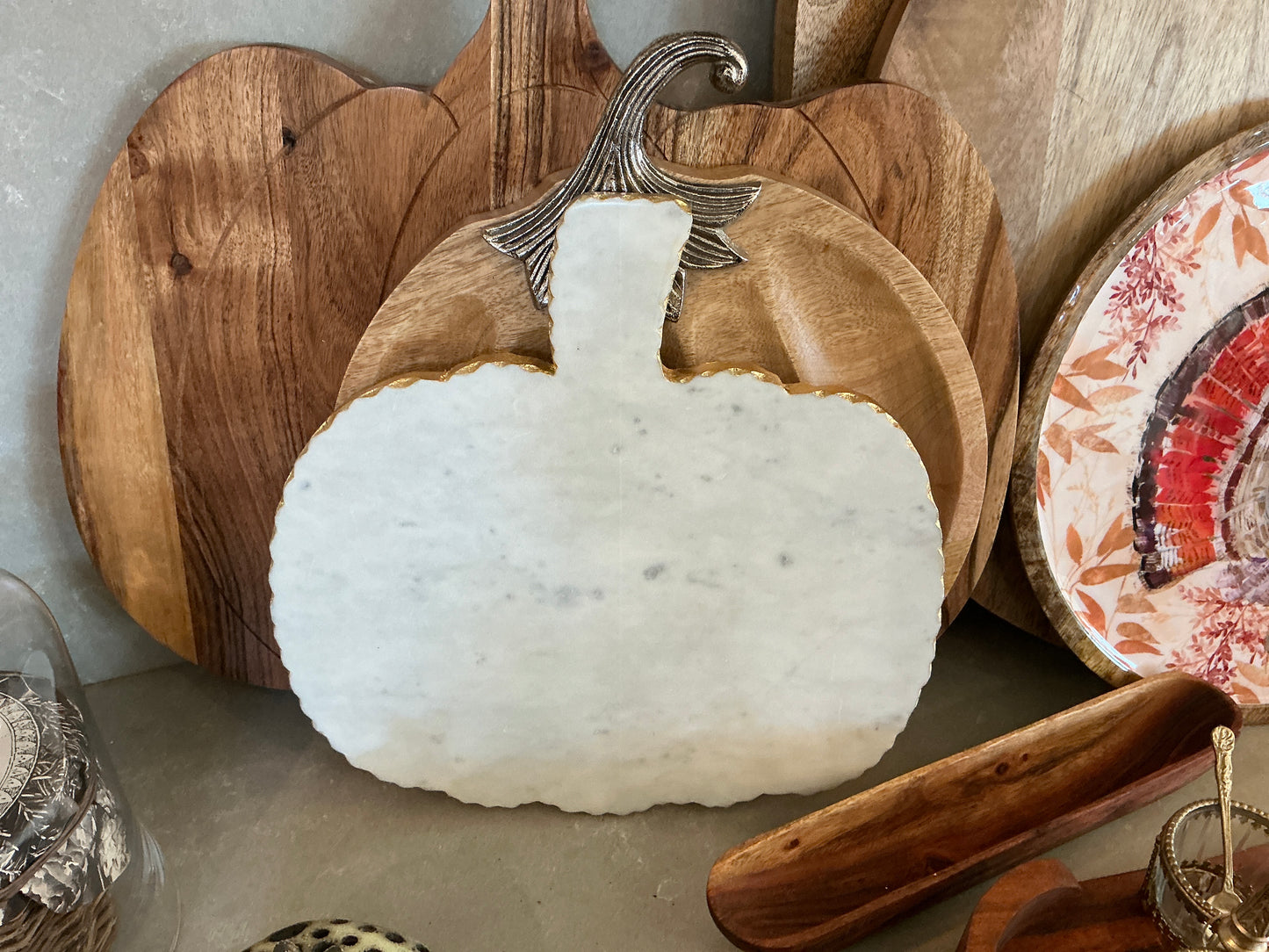 Pumpkin Shaped Marble Cutting Board