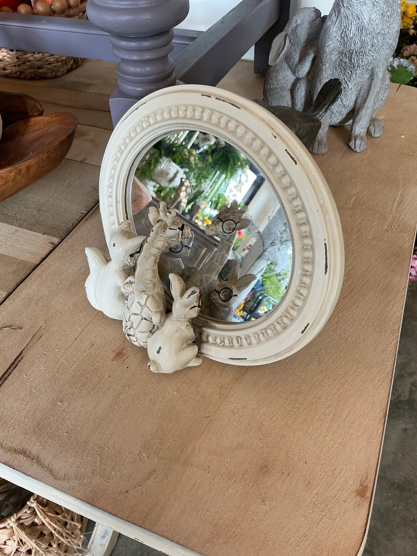 8.75" Critter Friends with Glasses Mirrored Decor
