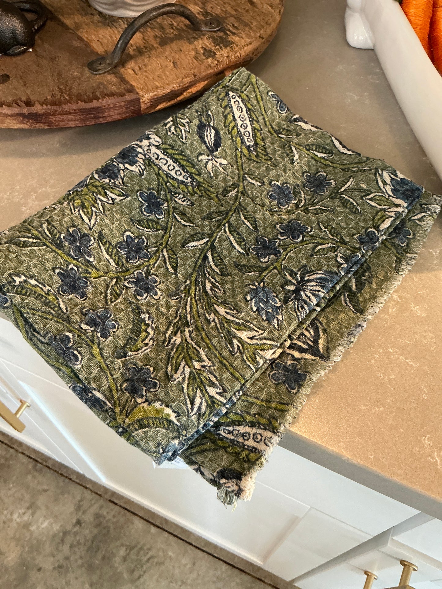 Plumbago Botanical Print Cotton Towel