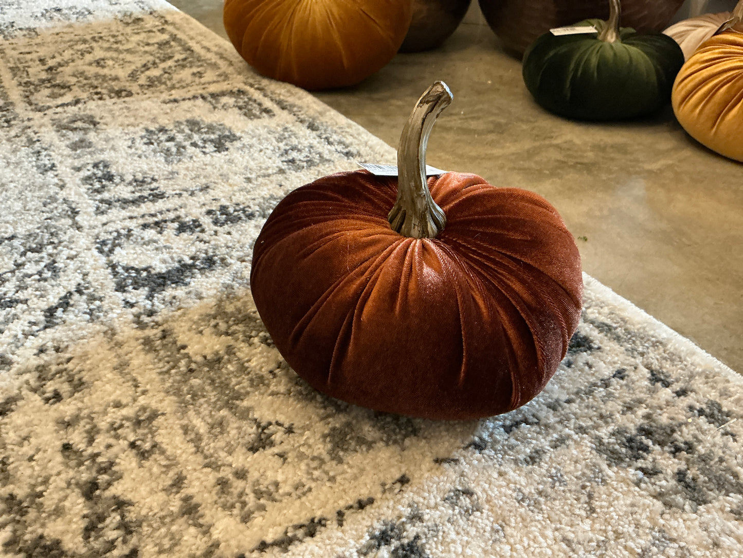 Small Plush Velvet Pumpkin - Burgundy
