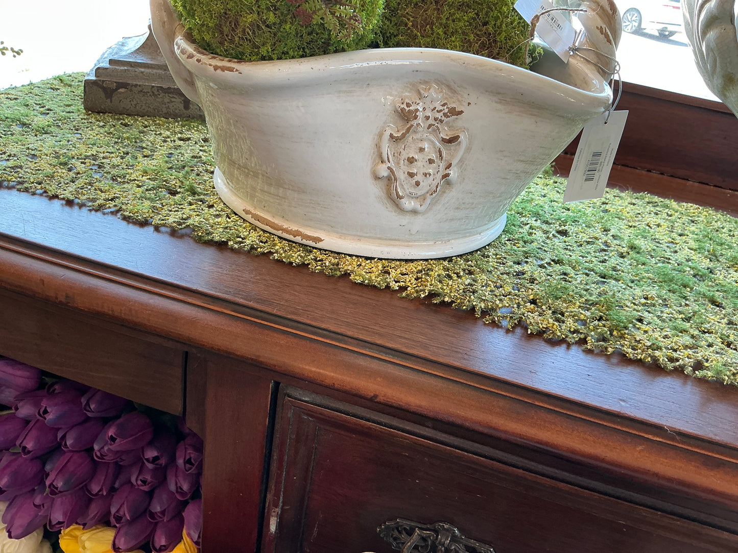Rutherford Basket Planter - Antique White