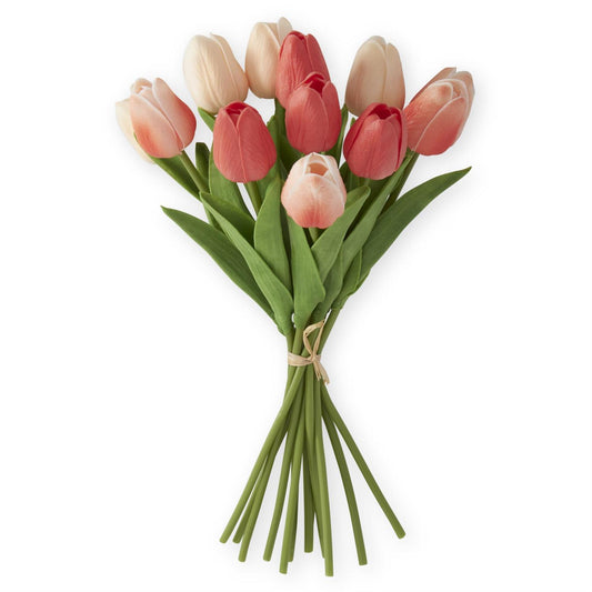 Real Touch Mini Tulip Bundle - Coral & Peach
