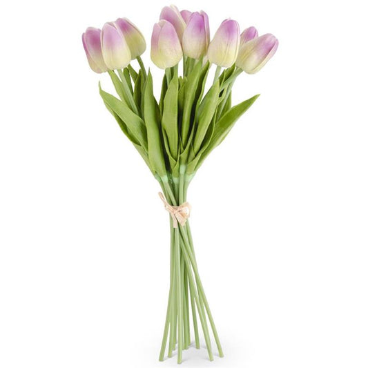 Real Touch Mini Tulip Bundle - Green to Purple Ombre