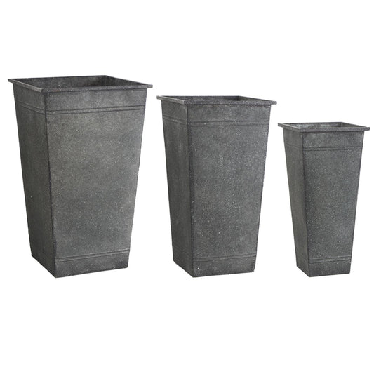 Tall Square Metal Pot