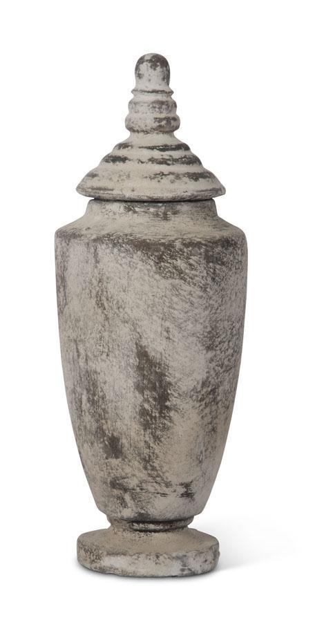 Distressed Terra Cotta Vase with Lid