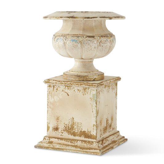 Tin Rustic Cream Metal Urn