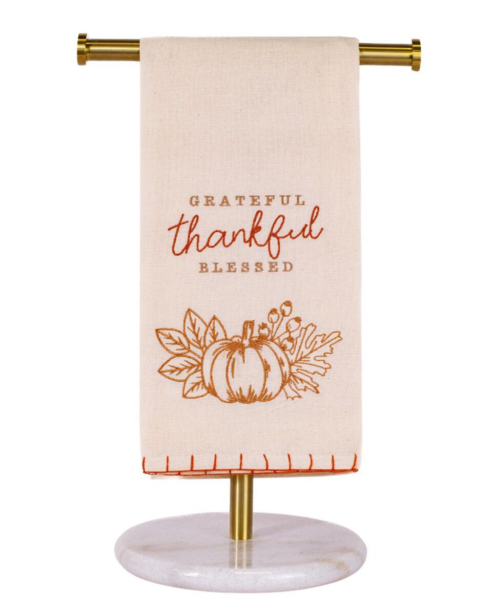 Grateful, Thankful, Blessed Tea Towel