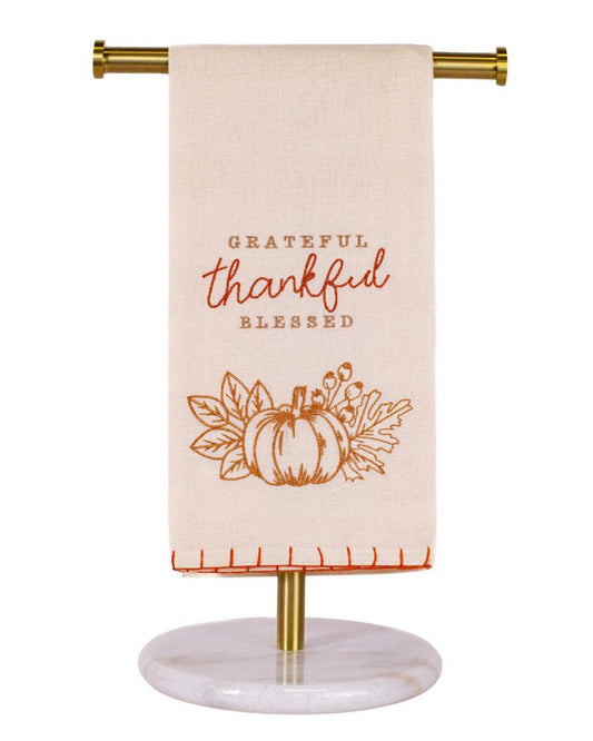 Grateful, Thankful, Blessed Tea Towel