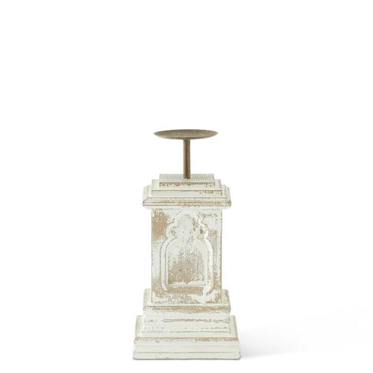 Small Whitewashed Candleholder