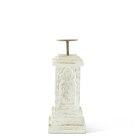 Medium Whitewashed Candleholder