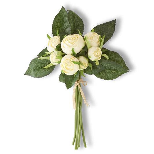 Real Touch Cabbage Rose Bundle - White