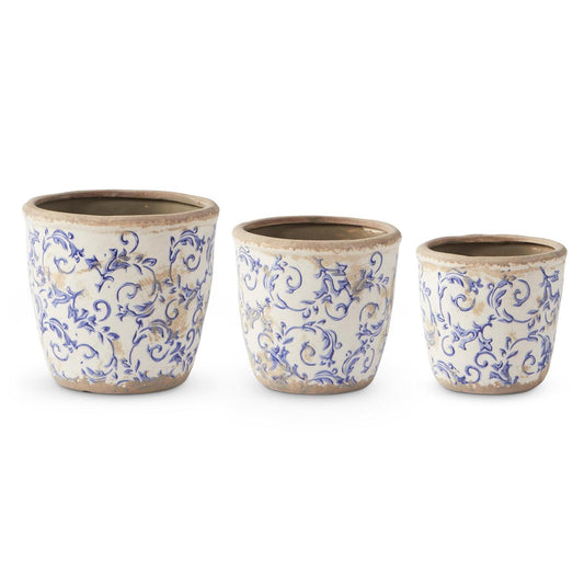 Vintage Blue & White Pots