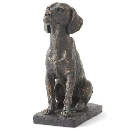 Sitting Dog on Black Base