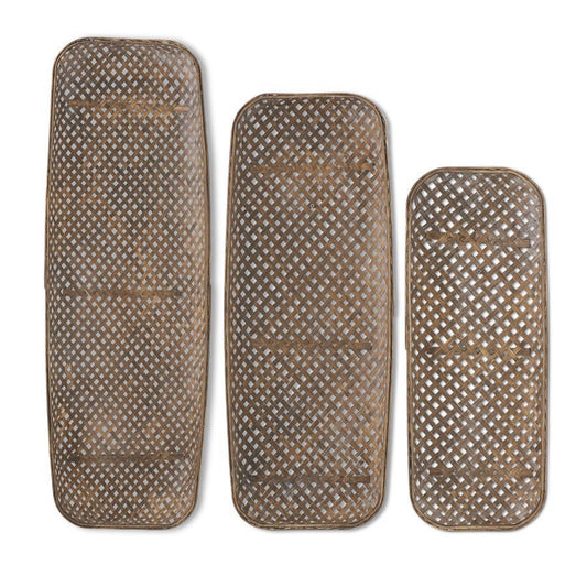 Rectangular Bamboo Basket Weave Tray