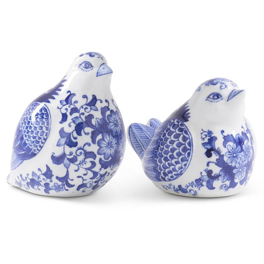 Blue & White Porcelain Floral Pattern Birds