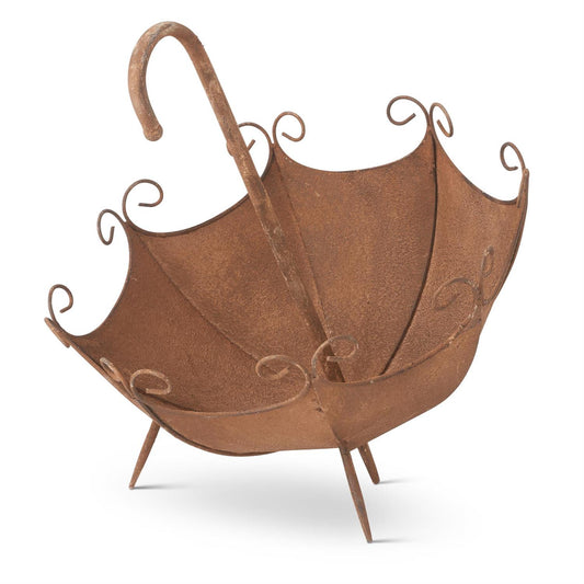 Rusty Metal Open Umbrella Planter
