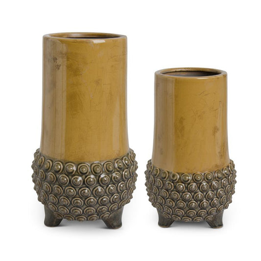 Crackled Butterscotch Glazed Terracotta Vase