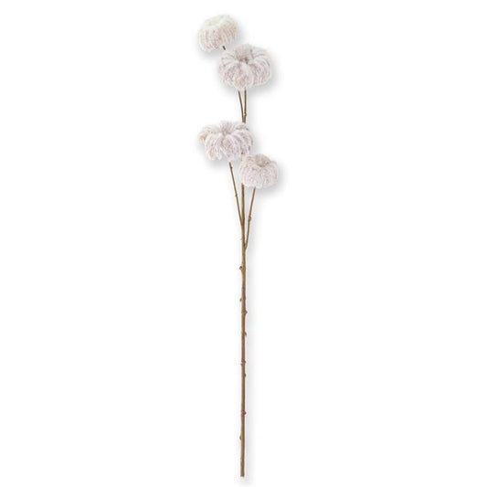 Cream Purple Flocked Clematis Spray