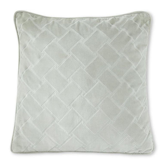Woven Light Blue Cotton Velvet Pillow