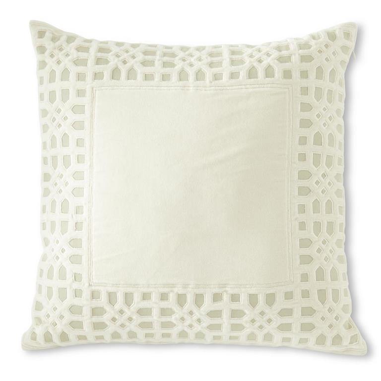 Cream Moroccan Cutout Cotton Velvet Pillow