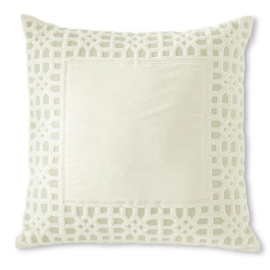 Cream Moroccan Cutout Cotton Velvet Pillow